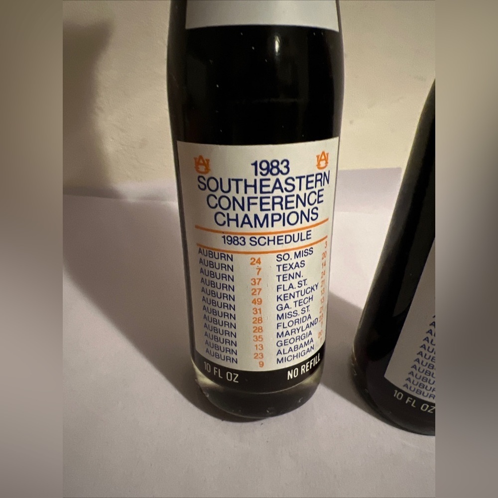 1983 Auburn Tigers SEC & Sugar Bowl Championship Commemorative Coke Bottles 2 - Picture 4 of 7